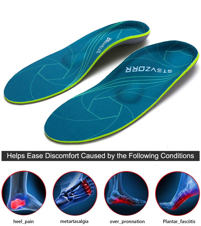 STSVZORR Orthopedic Insoles Plantar Fasciitis Arch Support Flat Feet Heel Spurs and Foot Pain Running Shock Absorption Inserts Men (8-8 1/2) | Women (10-10 1/2) - Image 2